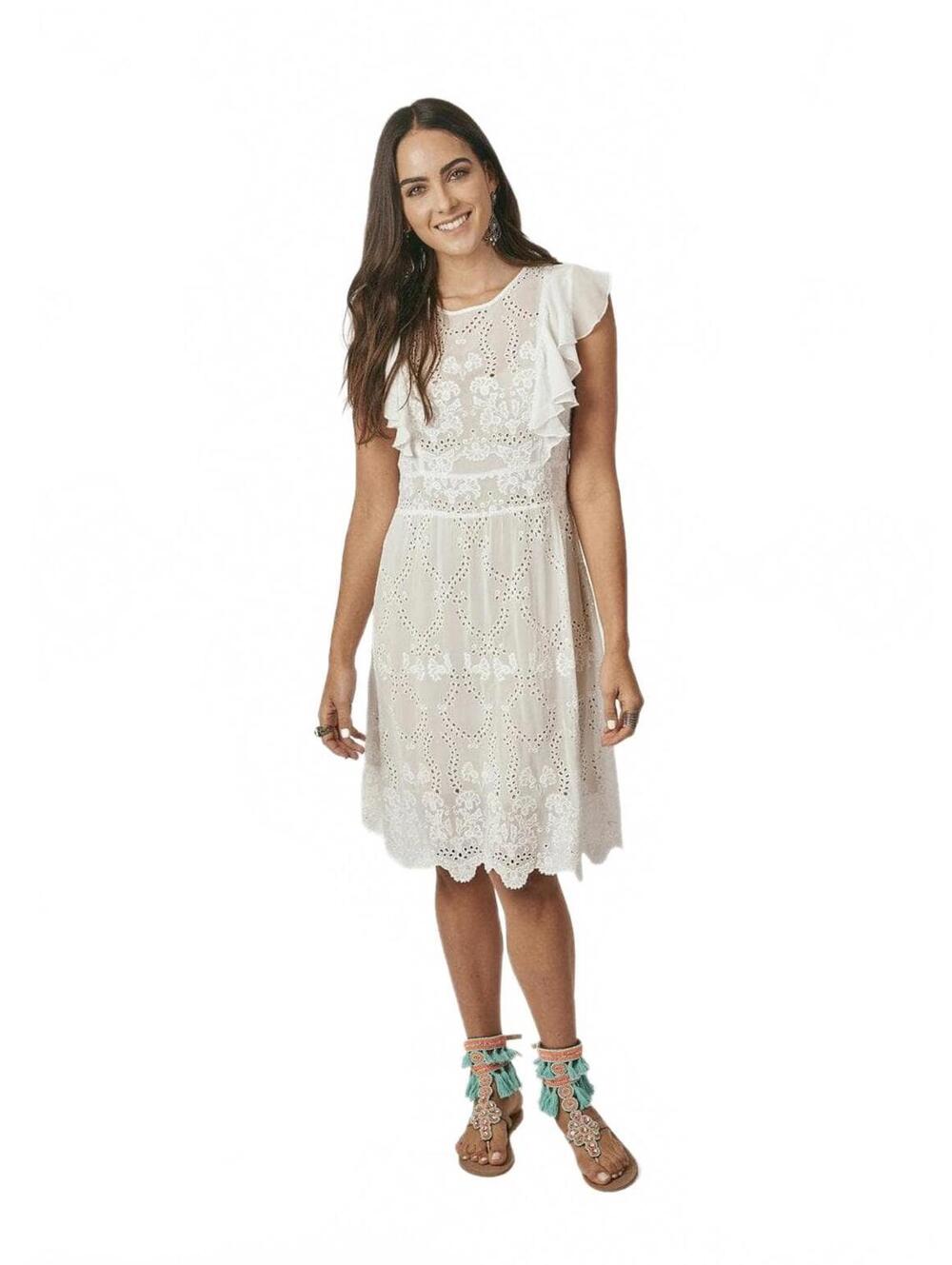 NWT Guadalupe Castel Short Dress Off White Size Medium